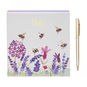 Lavender & Bees Memo Block And Pen